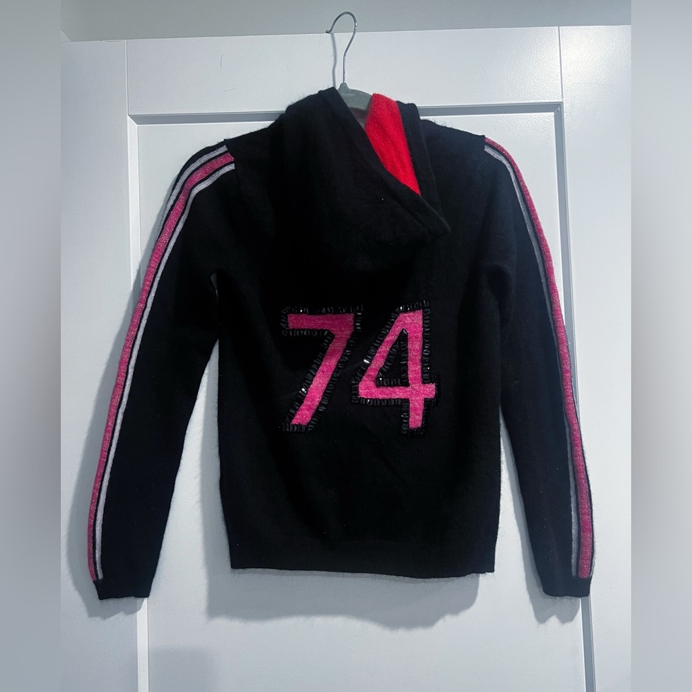 Y2K Juicy Couture Black Label Cashmere Hooded Track Jacket